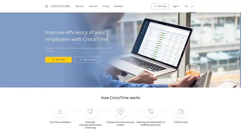 Homepage of CrocoTime