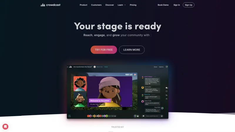 Homepage of Crowdcast