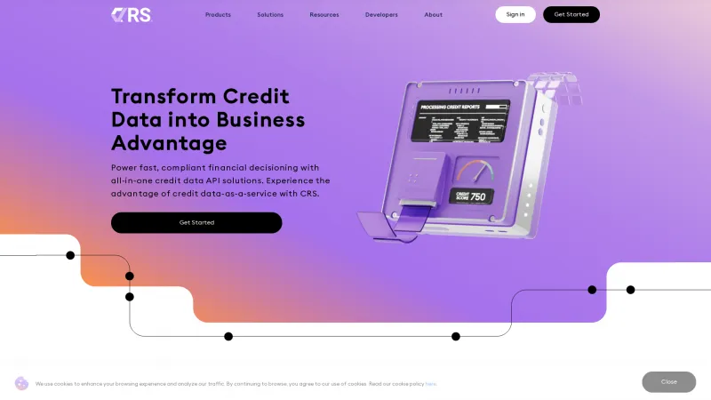 Homepage of CRS Credit API