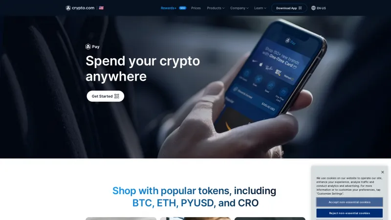 Homepage of Crypto.‌com Pay