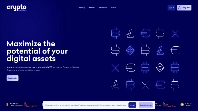 Homepage of Crypto Facilities