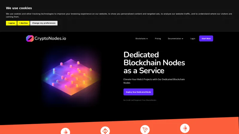 Homepage of CryptoNodes.io