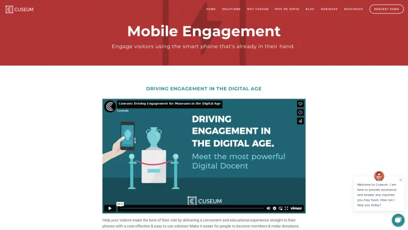 Homepage of Mobile Engagement