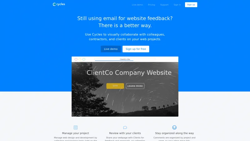 Homepage of Cycles