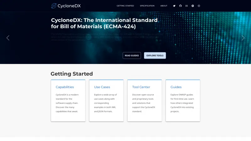 Homepage of CycloneDX