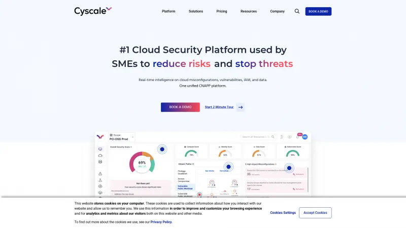 Homepage of Cyscale