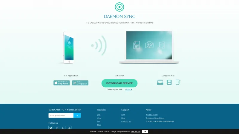 Homepage of DAEMON SYNC