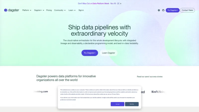 Homepage of Dagster Cloud