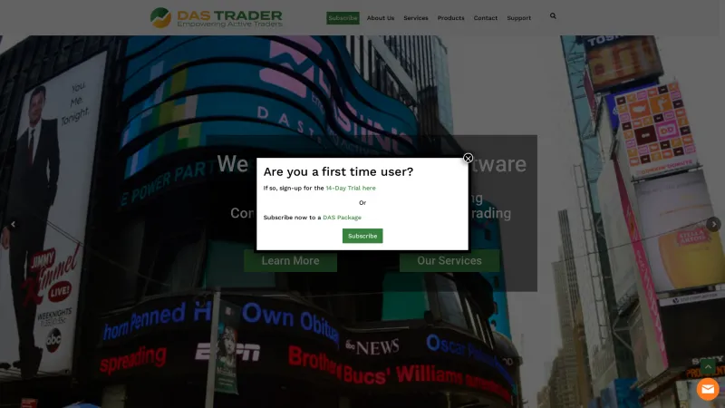 Homepage of DAS Trader