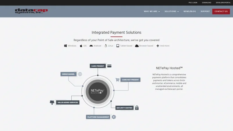 Homepage of NETePay Hosted