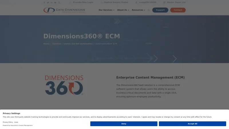 Homepage of Dimensions360