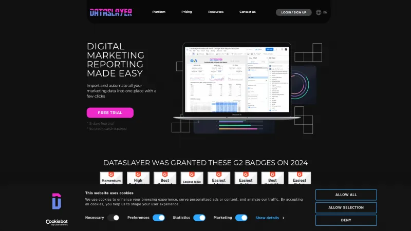 Homepage of Dataslayer