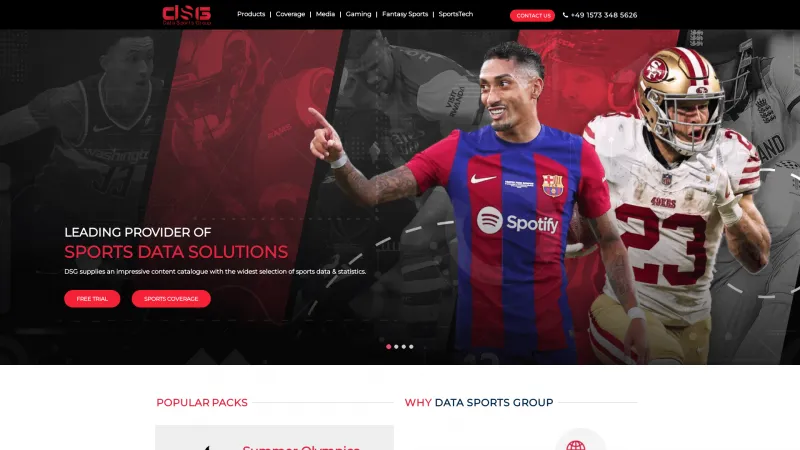 Homepage of Data Sports Group