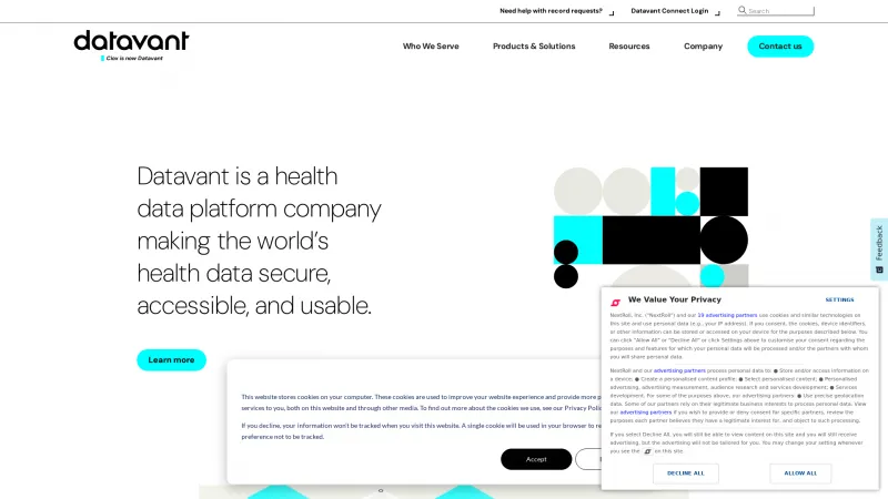 Homepage of Datavant