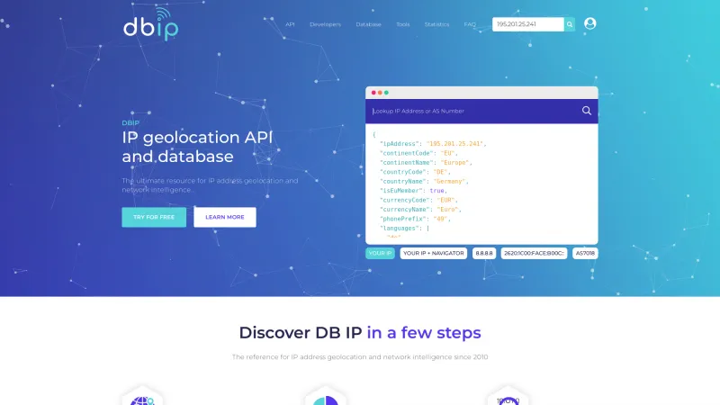 Homepage of DB-IP