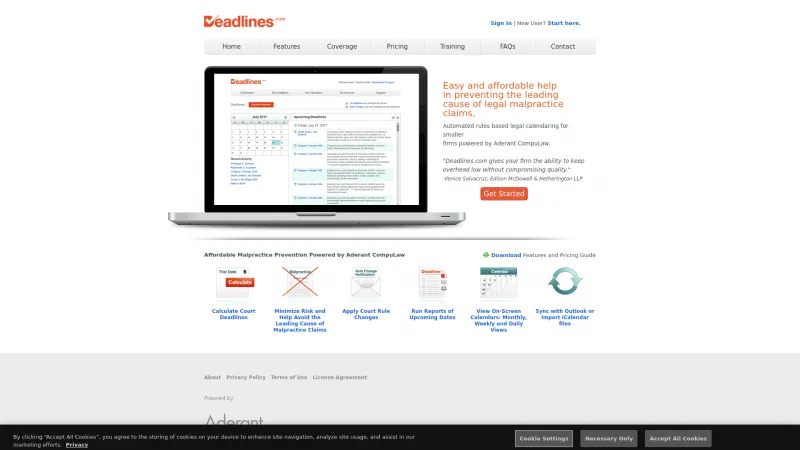 Homepage of Deadlines.com