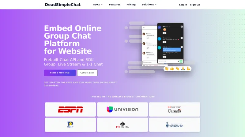 Homepage of Dead Simple Chat