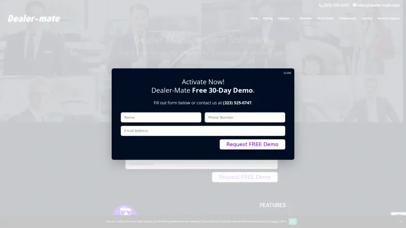 Homepage of Dealer-Mate