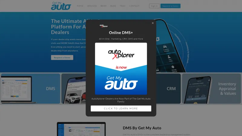 Homepage of Get My Auto