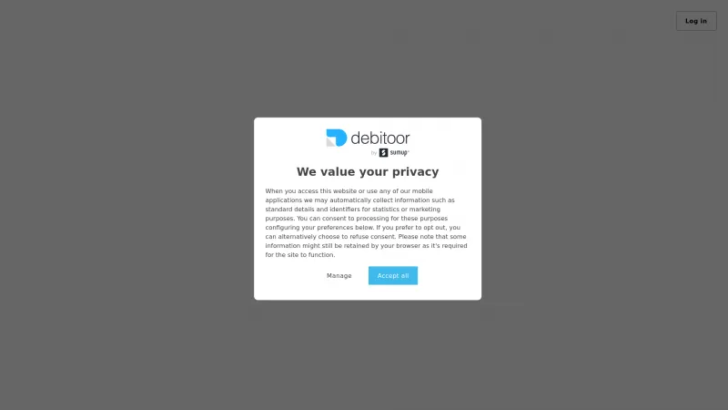 Homepage of Debitoor