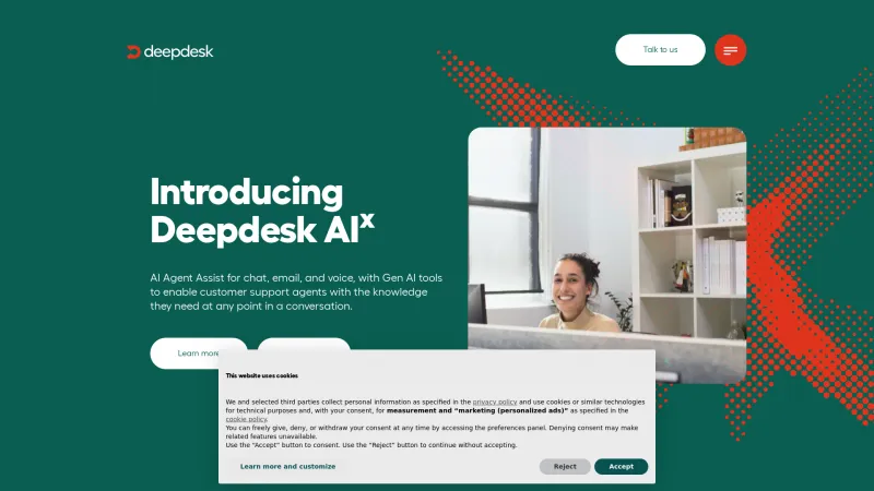 Homepage of Deepdesk