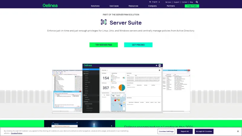 Homepage of Delinea Server Suite