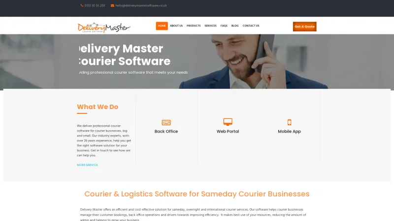 Homepage of Delivery Master