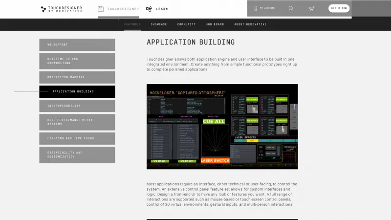 Homepage of TouchDesigner