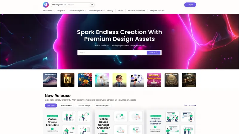 Homepage of Design Template