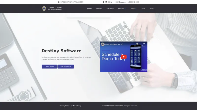 Homepage of Destiny Software