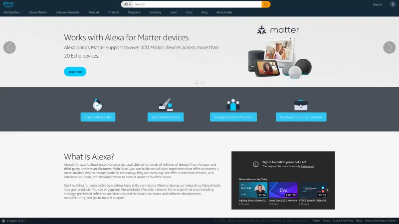 Homepage of Alexa