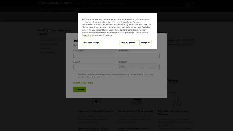 Homepage of NVIDIA Triton Inference Server