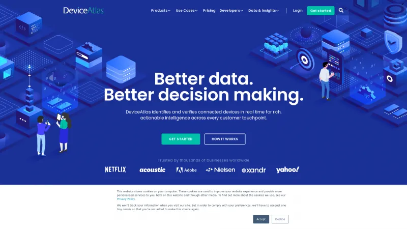 Homepage of DeviceAtlas