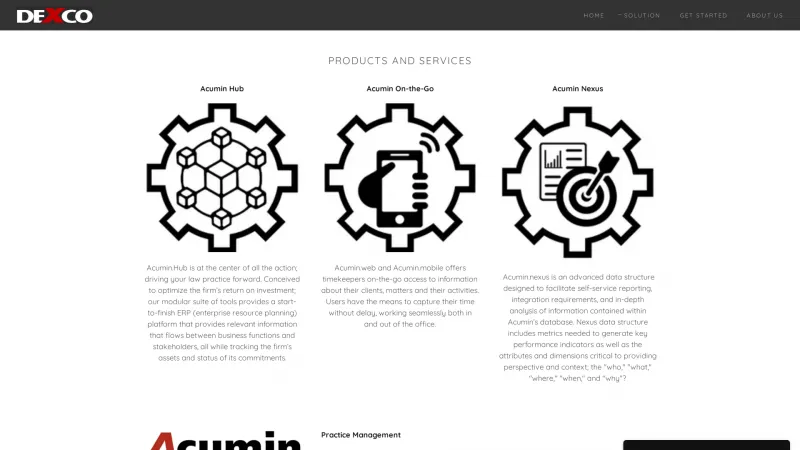 Homepage of Acumin