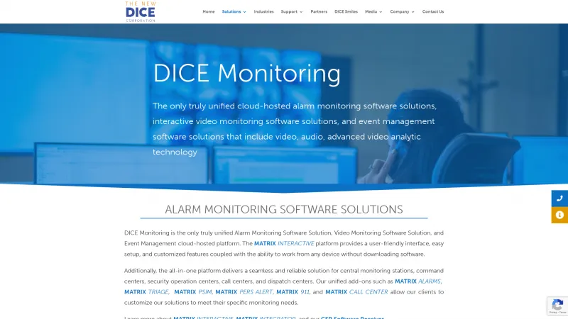 Homepage of DICE Monitoring