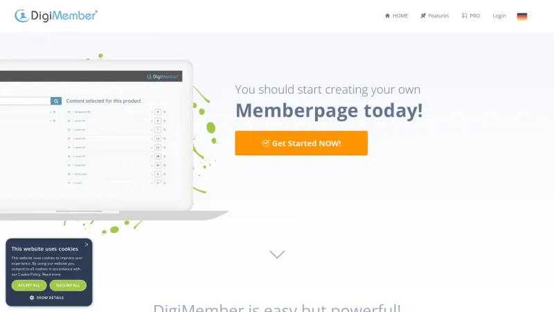 Homepage of DigiMember