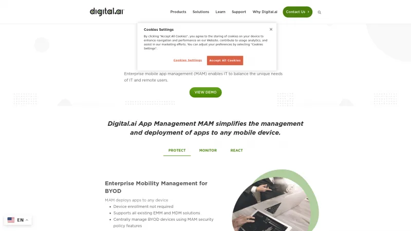 Homepage of Digital.ai App Management