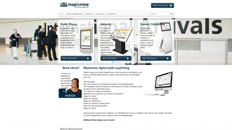 Homepage of Maptomize