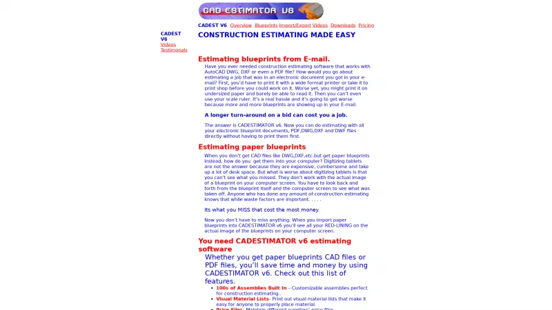 Homepage of CADEST