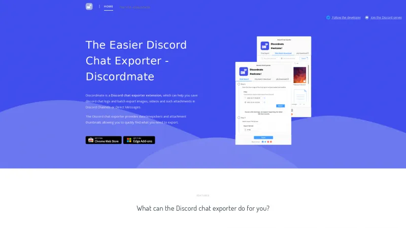 Homepage of Discordmate