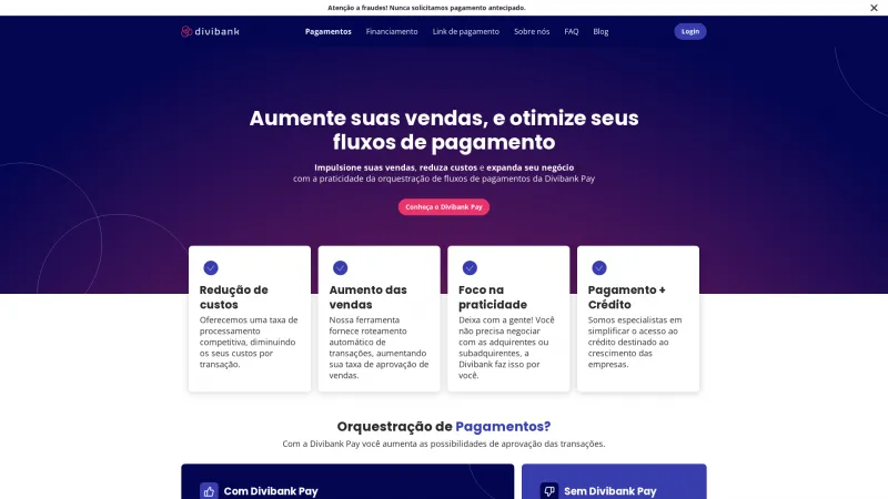 Homepage of Divibank