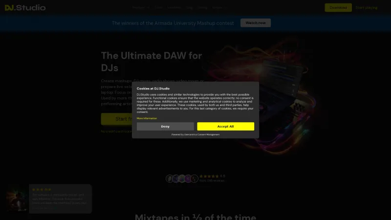 Homepage of DJ.Studio