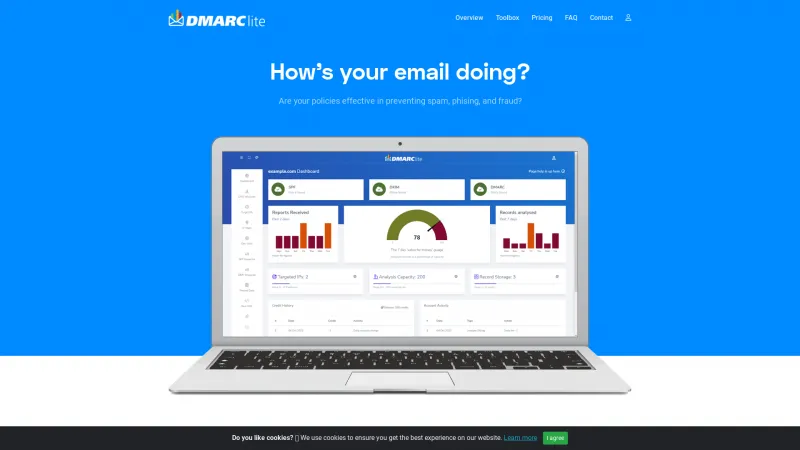 Homepage of DMARClite