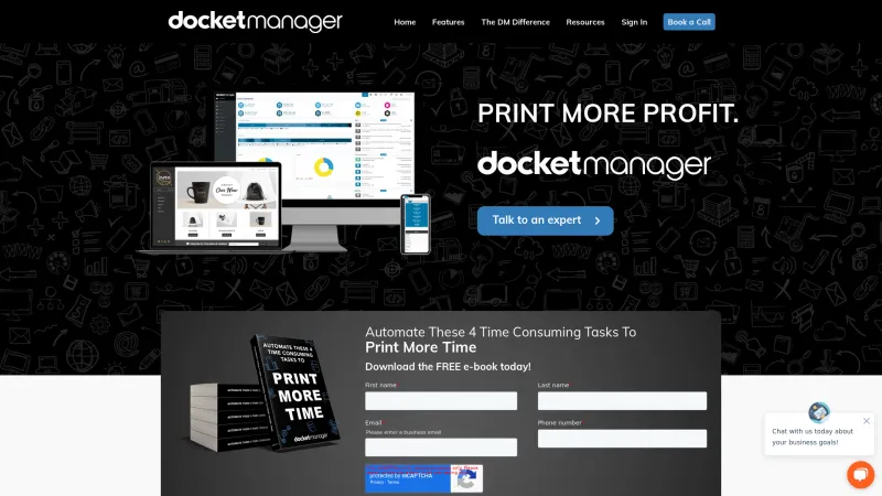 Homepage of DocketManager