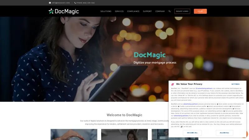 Homepage of DocMagic