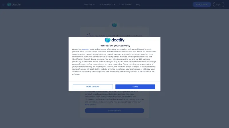 Homepage of Doctify