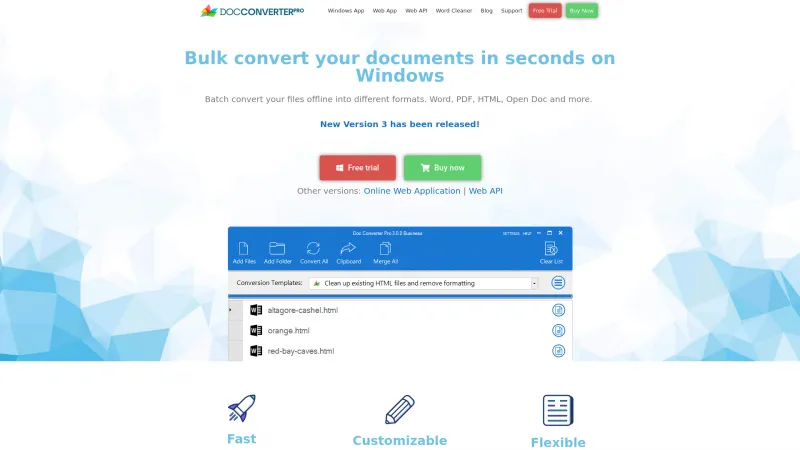 Homepage of Doc Converter Pro