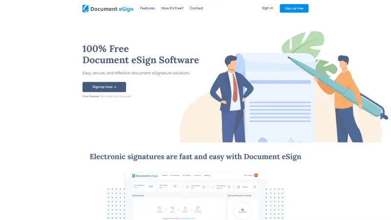 Homepage of Document eSign