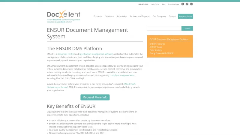 Homepage of ENSUR