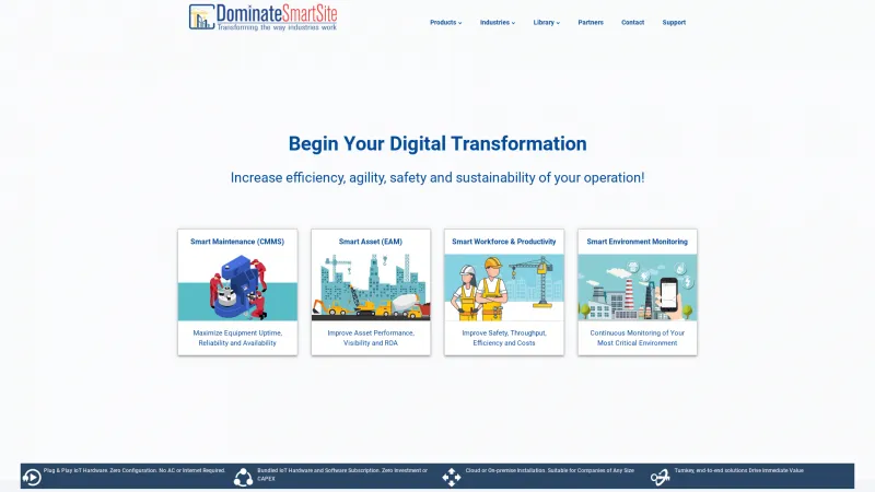 Homepage of Dominate SmartSite